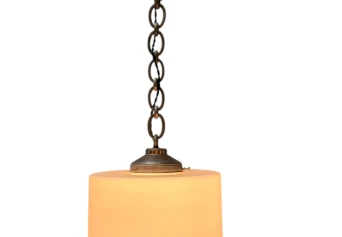 Art Deco Pendant Lamp with Original Milk Glass Shade, 1930s